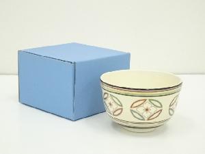 京焼　宮地英香造　色絵七宝文茶碗（箱付）